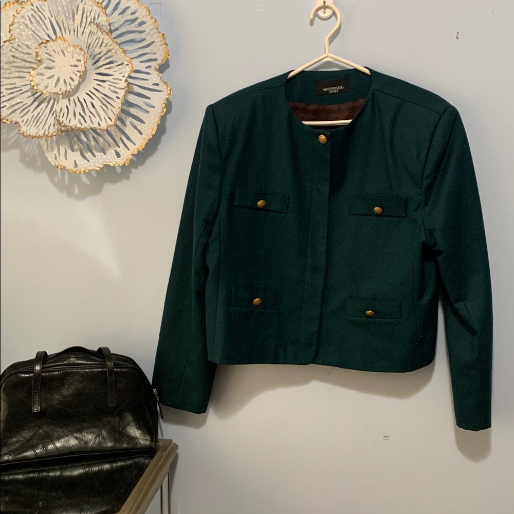 Military vintage Style Wool green Peacoat size 18
